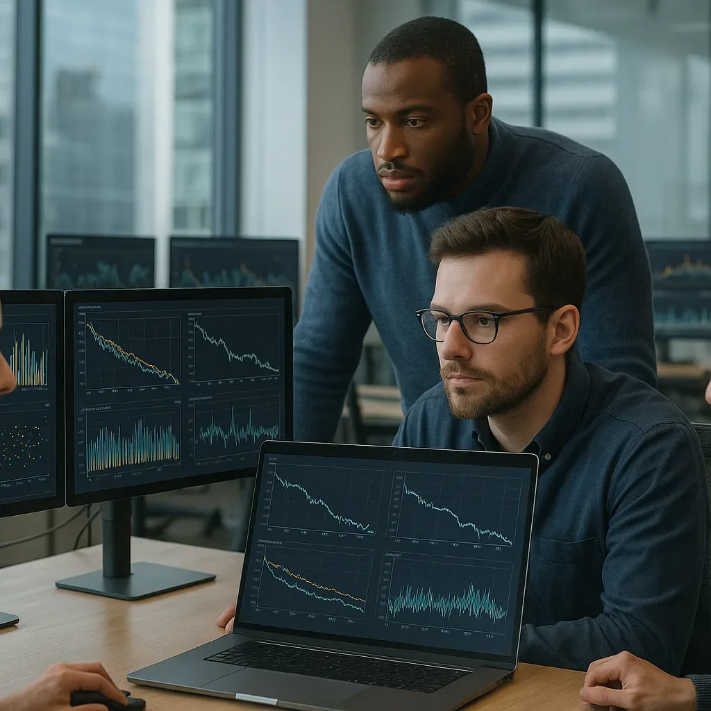 Equipe monitora drift de modelo em dashboards de MLOps