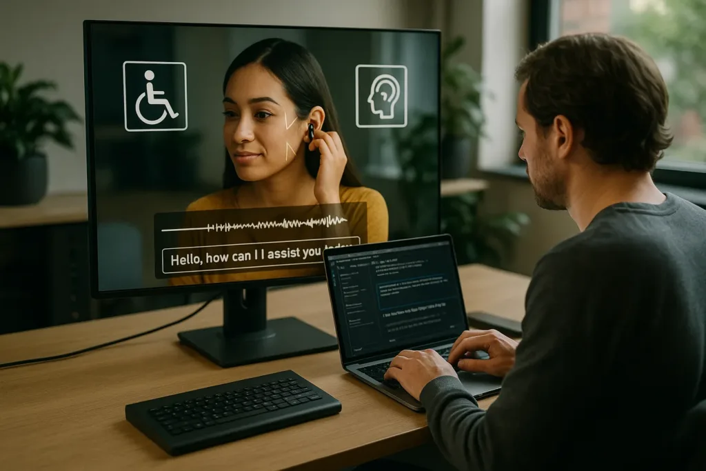 Editor revisa audiodescrição automática em um ambiente de acessibilidade