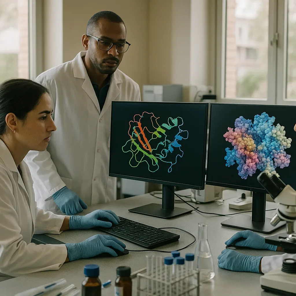 Cientistas analisam simulação de proteínas em laboratório da Fiocruz
