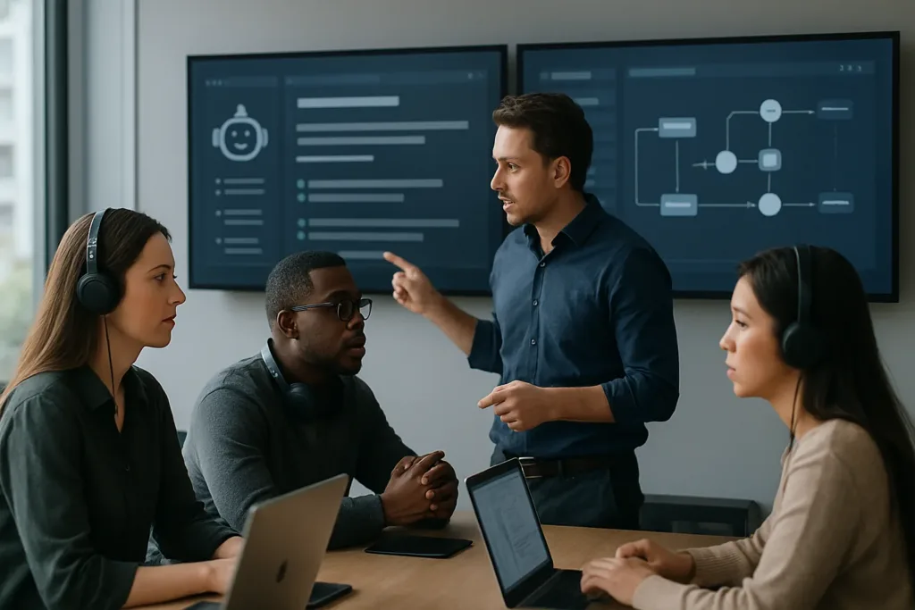 Equipe analisa chatbot de atendimento com RAG e painéis de compliance